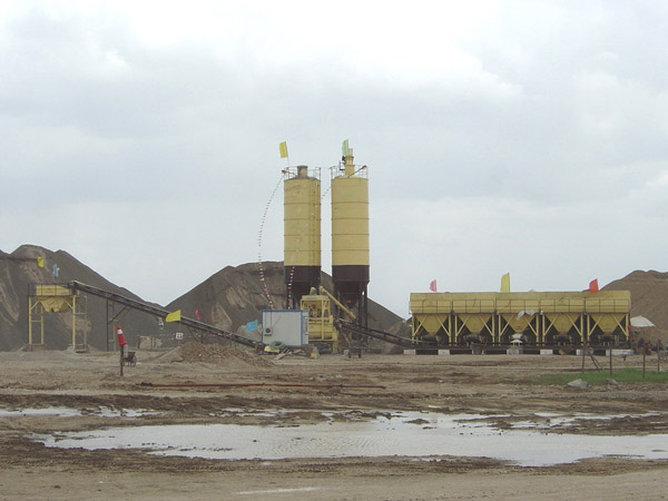 Planta de mezcla de suelo estabilizada trabajando